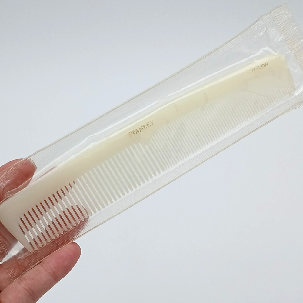 Vintage Stanley Ladies Hair Comb Durable Nylon to Style Detangle Ivory 7" Sealed